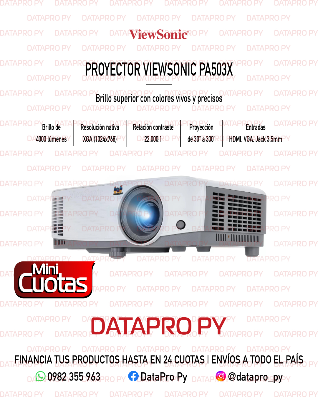 Proyector ViewSonic PA503X 4000 Lúmenes